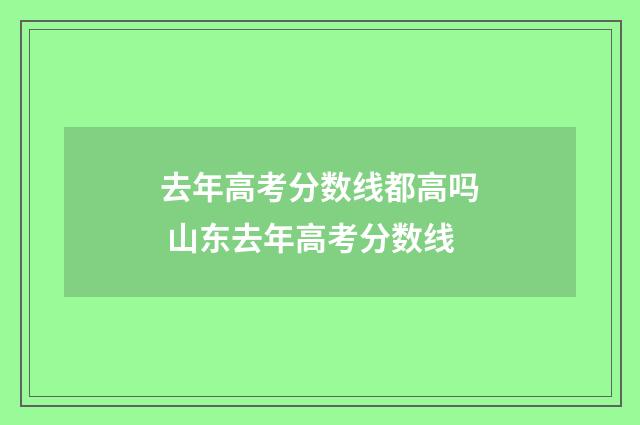 去年高考分数线都高吗 山东去年高考分数线