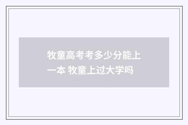牧童高考考多少分能上一本 牧童上过大学吗