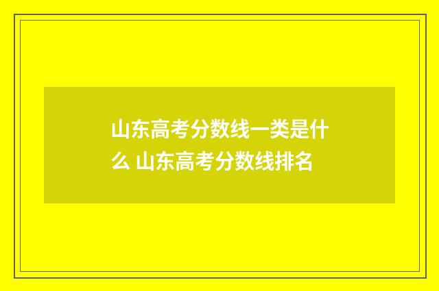 山东高考分数线一类是什么 山东高考分数线排名