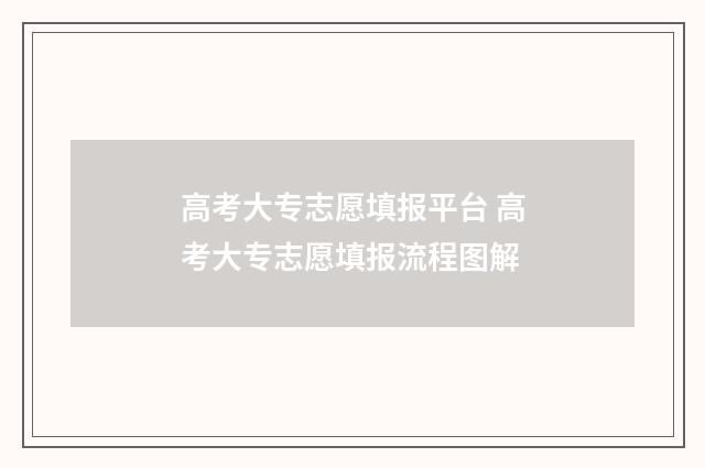 高考大专志愿填报平台 高考大专志愿填报流程图解