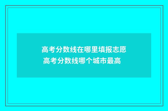高考分数线在哪里填报志愿 高考分数线哪个城市最高