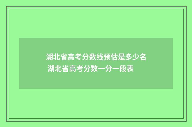 湖北省高考分数线预估是多少名 湖北省高考分数一分一段表