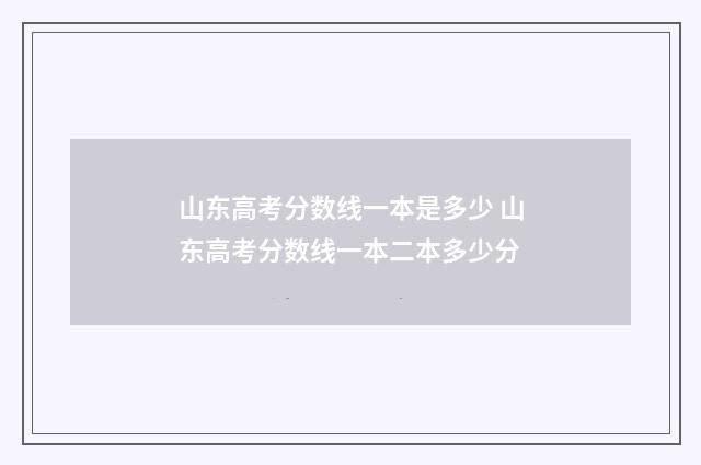山东高考分数线一本是多少 山东高考分数线一本二本多少分
