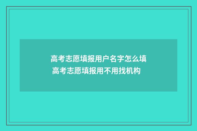 高考志愿填报用户名字怎么填 高考志愿填报用不用找机构