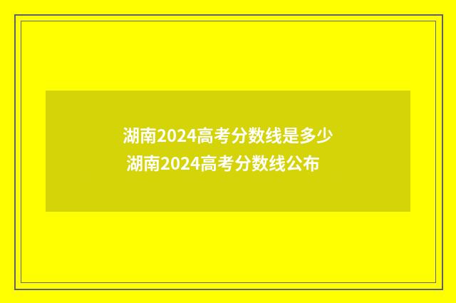 湖南2024高考分数线是多少 湖南2024高考分数线公布