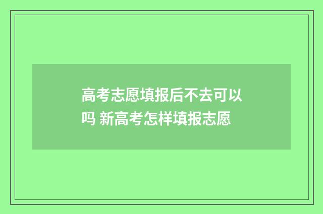 高考志愿填报后不去可以吗 新高考怎样填报志愿