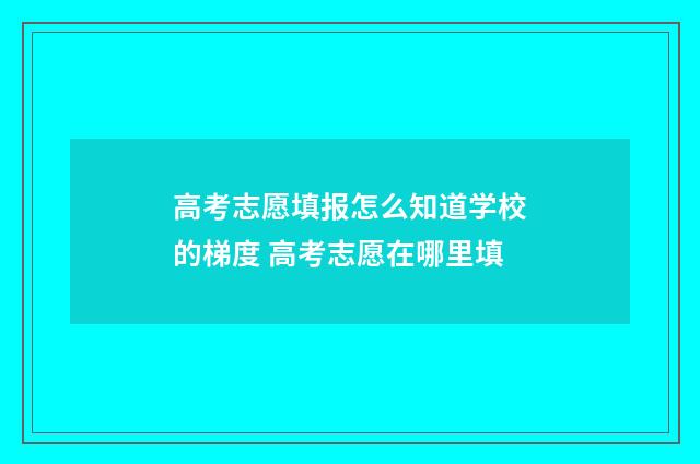 高考志愿填报怎么知道学校的梯度 高考志愿在哪里填