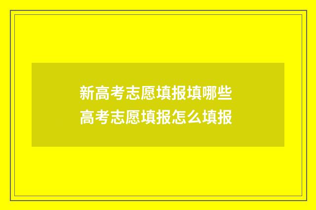 新高考志愿填报填哪些 高考志愿填报怎么填报