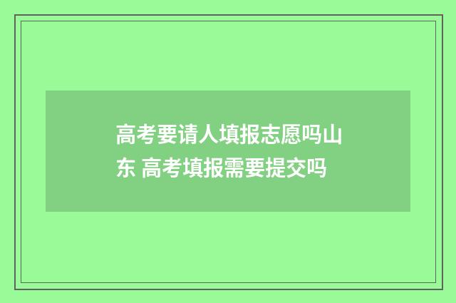 高考要请人填报志愿吗山东 高考填报需要提交吗