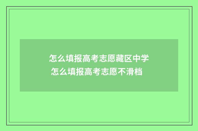 怎么填报高考志愿藏区中学 怎么填报高考志愿不滑档