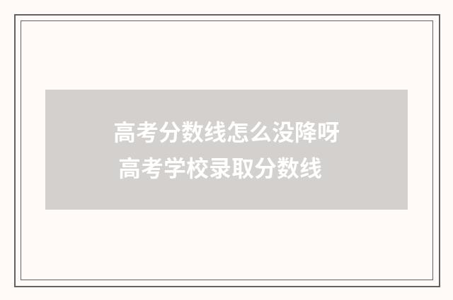 高考分数线怎么没降呀 高考学校录取分数线