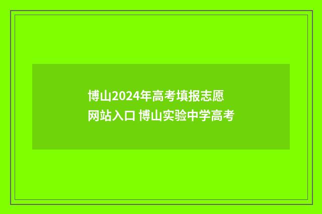 博山2024年高考填报志愿网站入口 博山实验中学高考