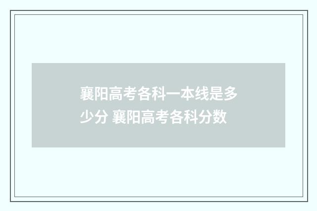 襄阳高考各科一本线是多少分 襄阳高考各科分数
