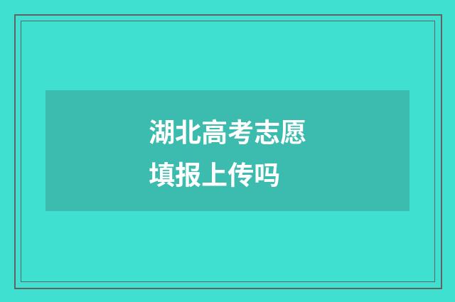 湖北高考志愿填报上传吗