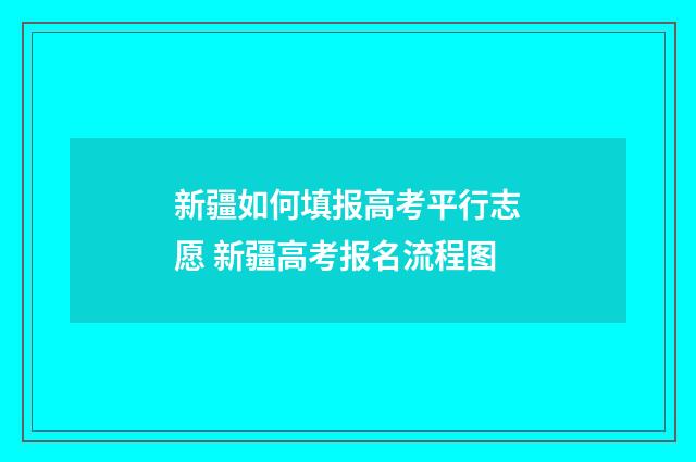 新疆如何填报高考平行志愿 新疆高考报名流程图