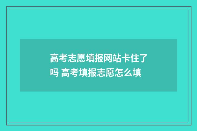 高考志愿填报网站卡住了吗 高考填报志愿怎么填