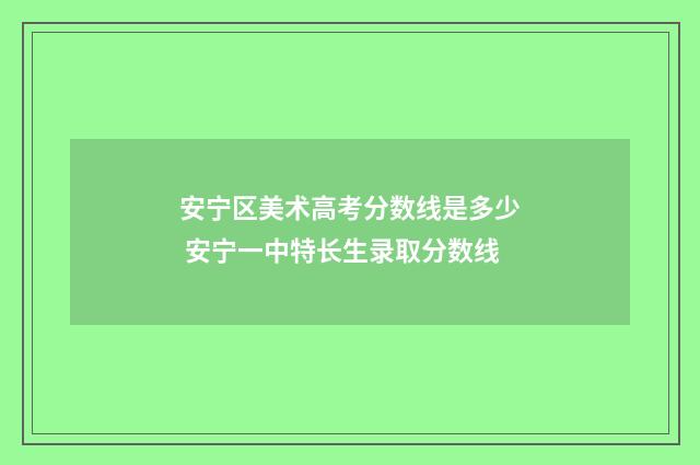 安宁区美术高考分数线是多少 安宁一中特长生录取分数线