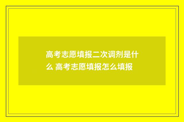 高考志愿填报二次调剂是什么 高考志愿填报怎么填报
