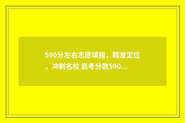 590分左右志愿填报，精准定位，冲刺名校 高考分数590左右报考什么学校