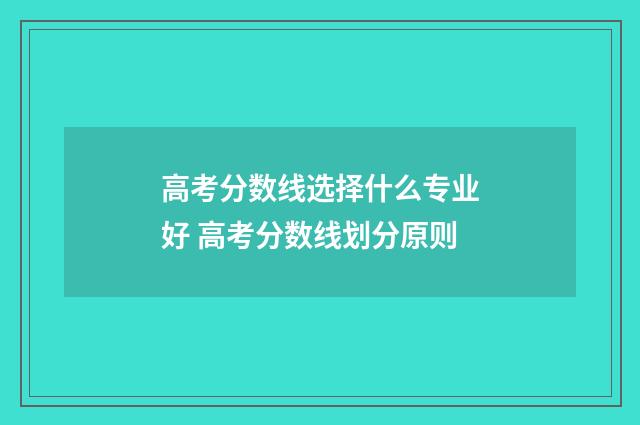 高考分数线选择什么专业好 高考分数线划分原则