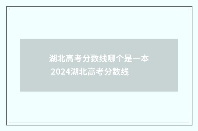 湖北高考分数线哪个是一本 2024湖北高考分数线