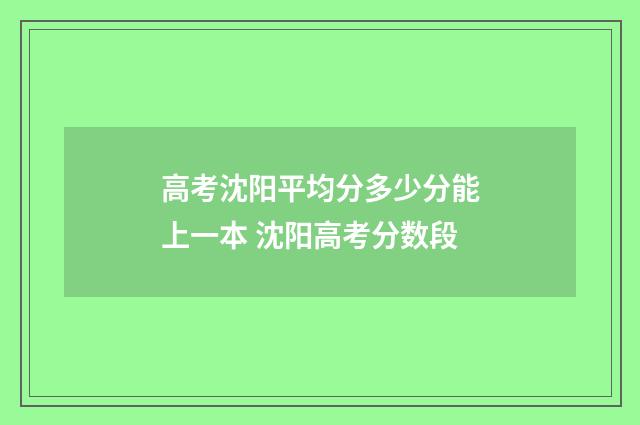 高考沈阳平均分多少分能上一本 沈阳高考分数段