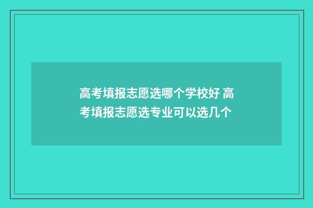 高考填报志愿选哪个学校好 高考填报志愿选专业可以选几个