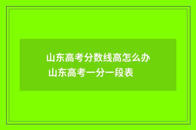 山东高考分数线高怎么办 山东高考一分一段表