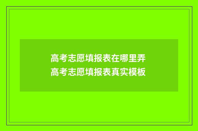 高考志愿填报表在哪里弄 高考志愿填报表真实模板