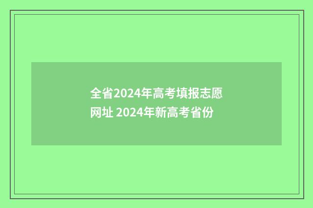 全省2024年高考填报志愿网址 2024年新高考省份