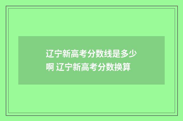 辽宁新高考分数线是多少啊 辽宁新高考分数换算