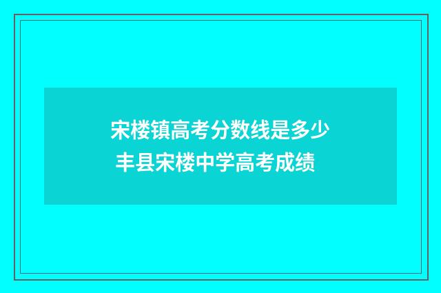 宋楼镇高考分数线是多少 丰县宋楼中学高考成绩