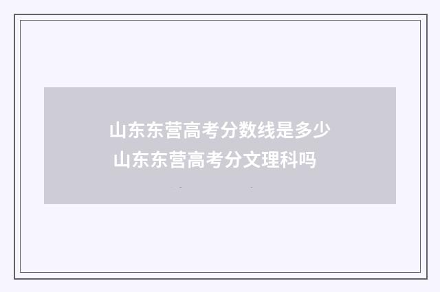山东东营高考分数线是多少 山东东营高考分文理科吗