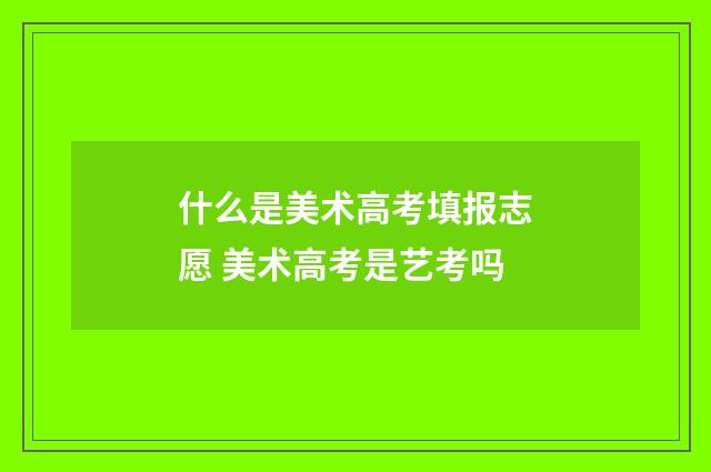 什么是美术高考填报志愿 美术高考是艺考吗