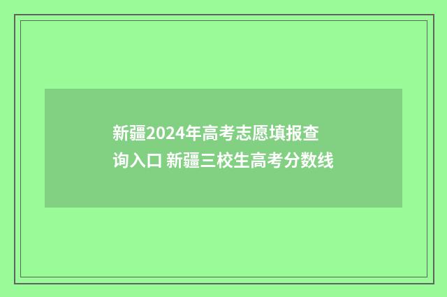 新疆2024年高考志愿填报查询入口 新疆三校生高考分数线