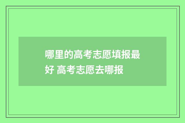 哪里的高考志愿填报最好 高考志愿去哪报