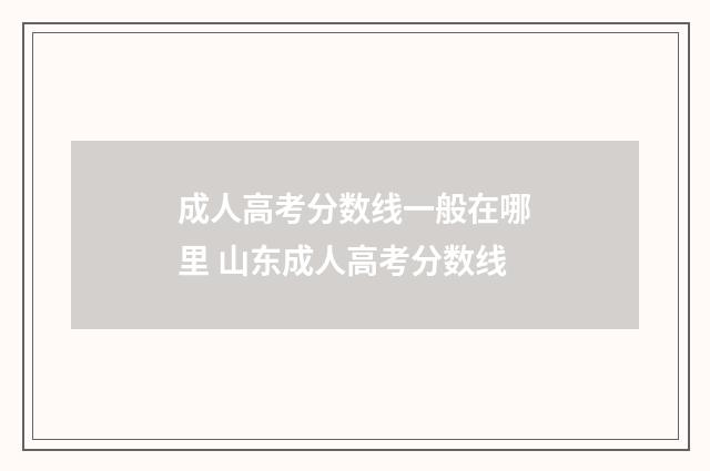 成人高考分数线一般在哪里 山东成人高考分数线