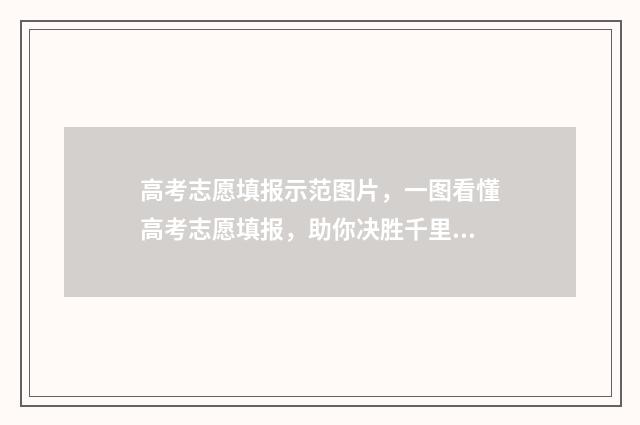 高考志愿填报示范图片，一图看懂高考志愿填报，助你决胜千里！ 高考志愿填报示例图片