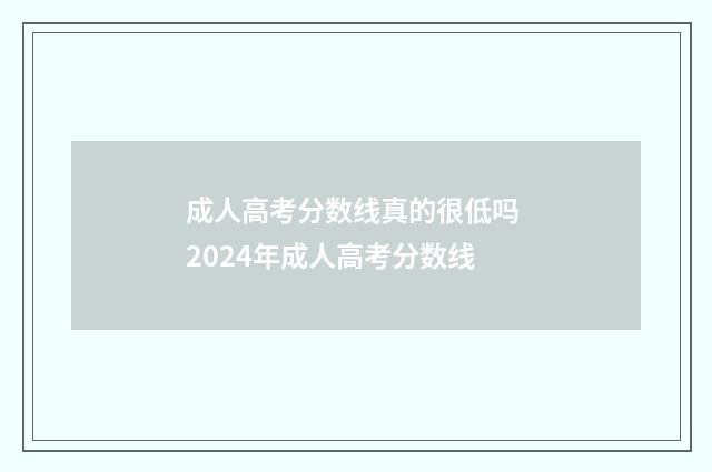 成人高考分数线真的很低吗 2024年成人高考分数线