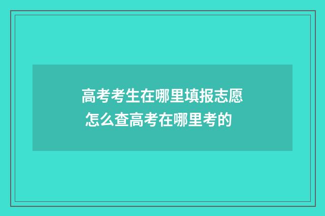 高考考生在哪里填报志愿 怎么查高考在哪里考的