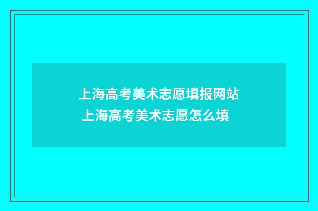 上海高考美术志愿填报网站 上海高考美术志愿怎么填