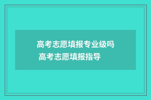 高考志愿填报专业级吗 高考志愿填报指导