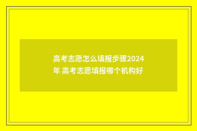 高考志愿怎么填报步骤2024年 高考志愿填报哪个机构好