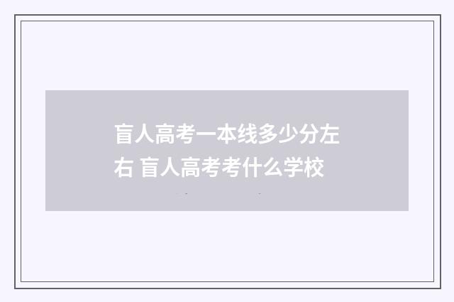 盲人高考一本线多少分左右 盲人高考考什么学校