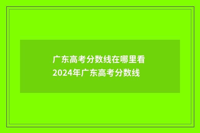 广东高考分数线在哪里看 2024年广东高考分数线