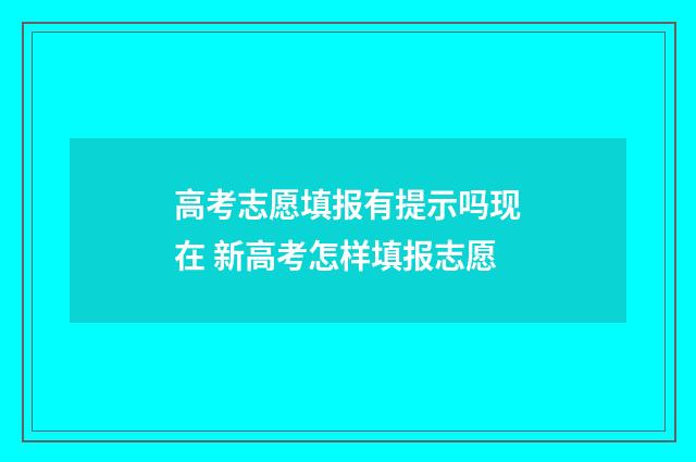 高考志愿填报有提示吗现在 新高考怎样填报志愿