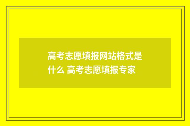 高考志愿填报网站格式是什么 高考志愿填报专家