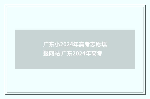 广东小2024年高考志愿填报网站 广东2024年高考
