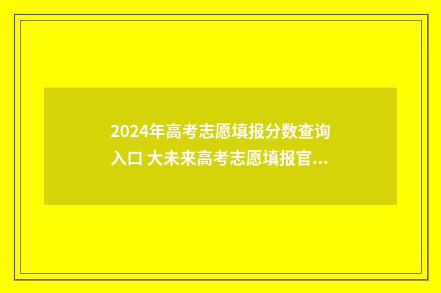 2024年高考志愿填报分数查询入口 大未来高考志愿填报官网