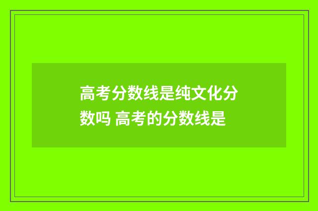 高考分数线是纯文化分数吗 高考的分数线是